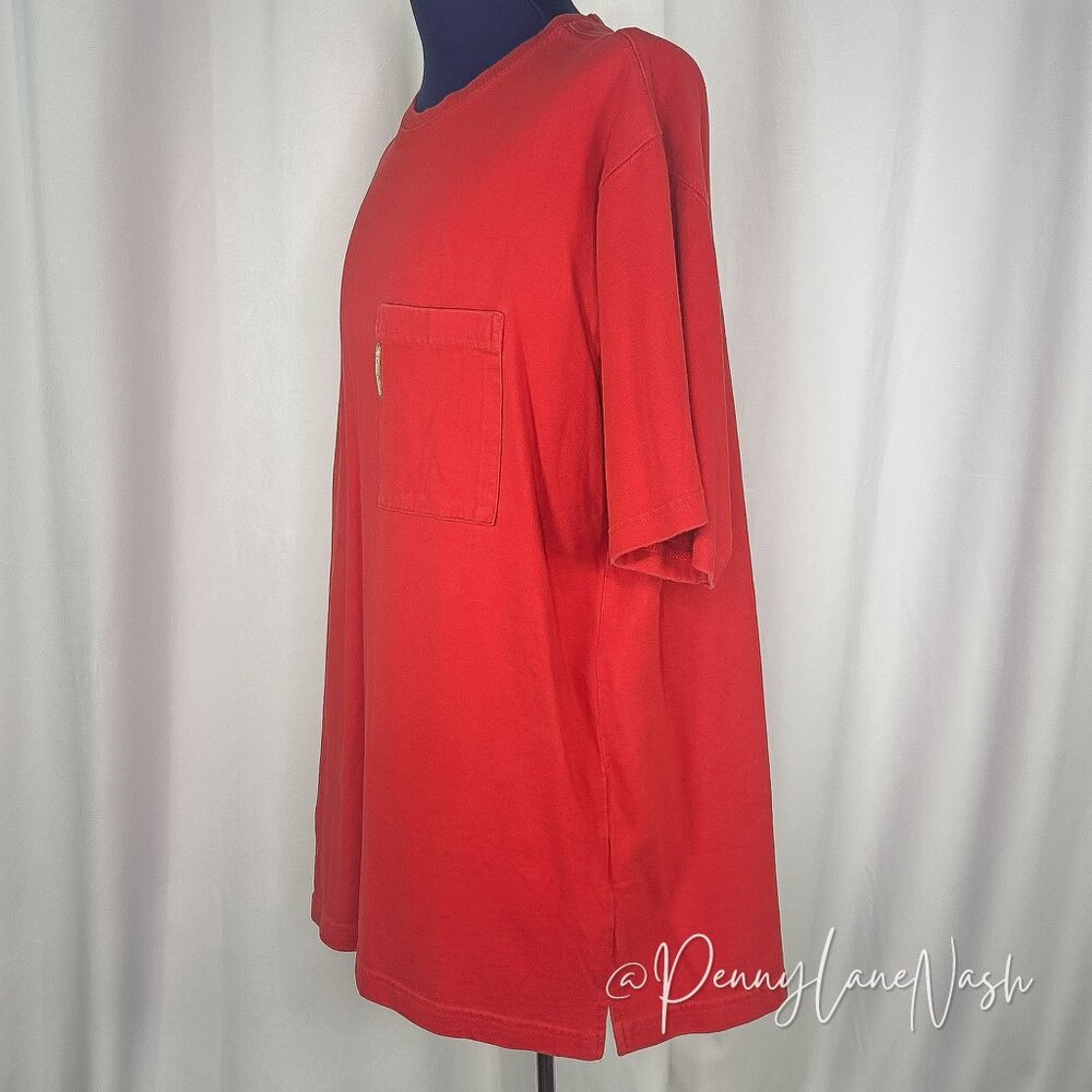 Columbia Red Crewneck Short Sleeve Pocket Tshirt Men's 2X - Picture 8 of 10